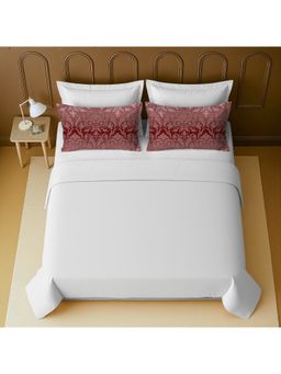 Mayfair Homes London - 100% Luxury Cotton Super King Bedsheet With 2 Printed Pillow Covers Red
