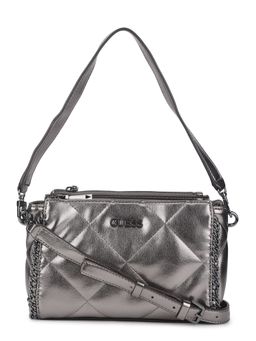 Guess - Khatia Top Zip Shoulder Bag Grey Handbags