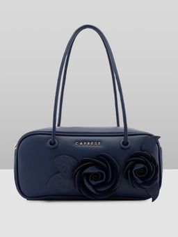Caprese - Women Navy Blue Bloom Baguette Handbag (M)