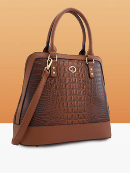 Caprese - Women Tan Felix Dome Satchel Bag (M)