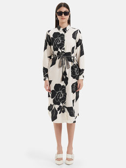 Kazo - Full Sleeve Shirt Midi Dress W Cord Belt (Set of 2)