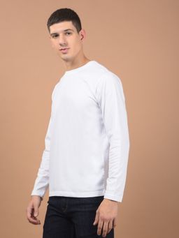 Cantabil - Men White Solid Casual T-Shirt