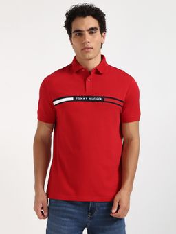 Tommy Hilfiger - Mens Red Polo T-Shirt