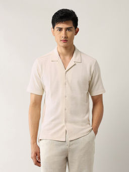 Arrow - White Men's Pure Cotton Relaxed Fit Cuban Shirt