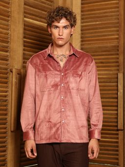 Campus Sutra - Men's Pink Corroded Utility Shacket