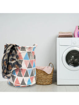 EZ Life - Multicolor Triangles Laundry Basket Kids Toys Basket (35 x 45 cms) 1 Pc