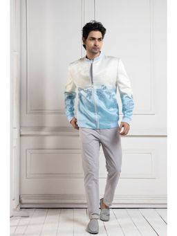 SMRITI - Blue Azure Bliss Bomber Jacket