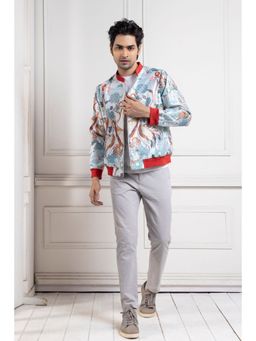 SMRITI - Multicolour Serenity Crane Bomber Jacket