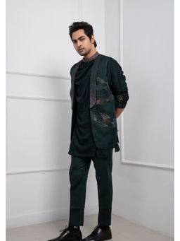 SMRITI - Hidden Forest Green Nehru Jacket