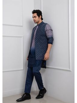 SMRITI - Blue Azure Frost Nehru Jacket