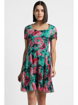 Allen Solly - Women Green Print Casual Dress