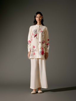 Rohit Bal - Ivory Printed Chanderi Silk Co-Ord (Set of 2)