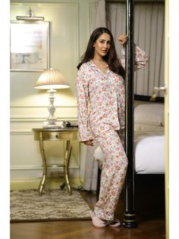 Ammarzo - Blossom Breeze Modal Satin Shirt & Pyjama Sleepwear Set for Women