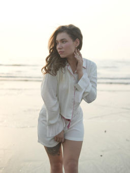 Ammarzo - Ivory Whip Luxe Viscose Sleepwear Set for Women