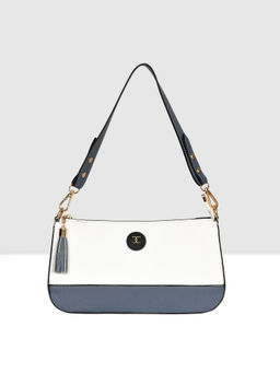 ESBEDA - White Blue Color Classic Drymilk Medium Shoulder Bag for Women