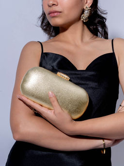 Joker and Witch - Joker & Witch Kathleen Shimmery Gold Metallic Clutch