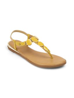 PEPPER - Yellow T-Strap Sandals
