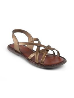 PEPPER - Bronze Criss-Cross Sandals