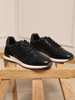 Monte Carlo - Black Lace Ups Low-Top Casual Sneakers for Men