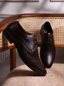 Monte Carlo - Men Brown Lace Up Leather Formal Derbies
