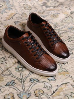 Monte Carlo - Men Tan Lace Ups Leather Sneakers