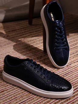 Monte Carlo - Men Navy Blue Lace Ups Leather Sneakers