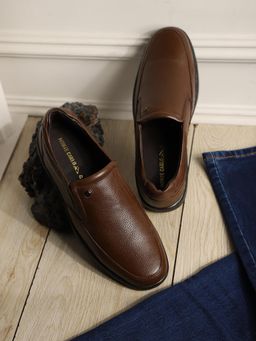 Monte Carlo - Brown Comfort Slip On Formal Loafers for Men