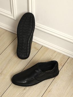 Monte Carlo - Black Comfortable Slip On Formal Loafers for Men