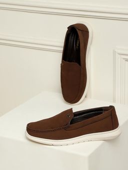 Monte Carlo - Brown Leather Casual Slip On Loafers for Men