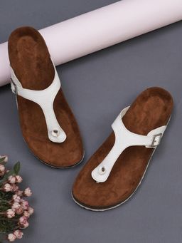 MOZAFIA - Snowdrop White Buckle Sandals