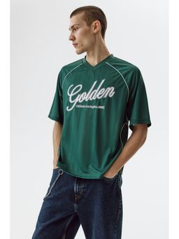 H&M - Men Green Loose Fit Printed T-Shirt