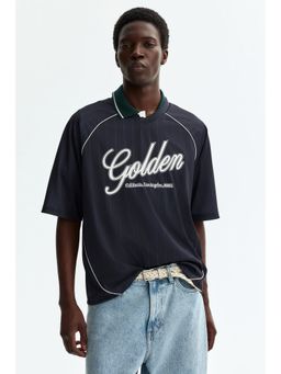 H&M - Men Blue Loose Fit Printed T-Shirt