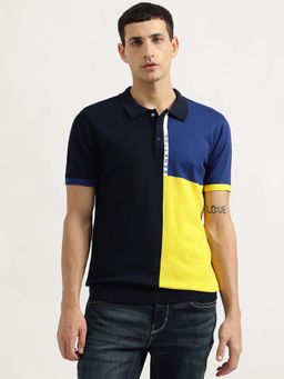 United Colors of Benetton - Men Regular Fit Collar Neck Colorblock Multi-Color Polo T-Shirt