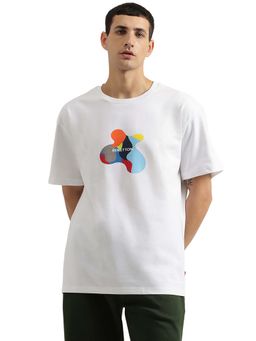 United Colors of Benetton - Men Boxy Fit Round Neck Printed White T-Shirt