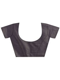 Libas - Blue Ethnic Motif Zari Woven Design Saree With Unstitched Blouse