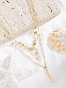 Yellow Chimes - Fancy Party Ware Gold-Plated Stainless Steel Necklace