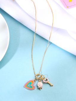 Yellow Chimes - Melbees By Key & Heart Charm Pendant Necklace