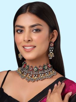Yellow Chimes - Gold Plated Multi Beaded Necklace Set