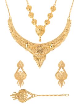 Yellow Chimes - One Gram Gold Plated Bridal Choker Necklace Set