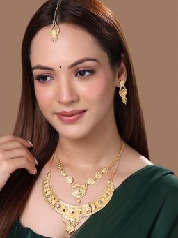 Yellow Chimes - One Gram Gold Jewellery Bridal Choker Necklace Set