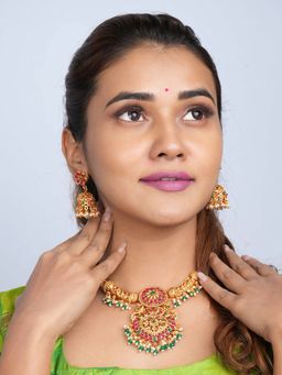 Yellow Chimes - Gold Plated Bridal Necklace Set