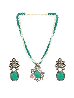 Yellow Chimes - Royal Looks Kundan Traditional Jewellery Set with Earrings