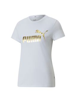 Puma - Ess+ Metallic Logo Women White T-shirts