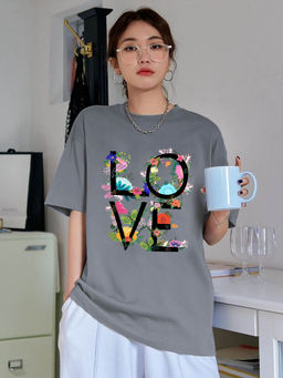 CHKOKKO - Grey T-Shirt for Women