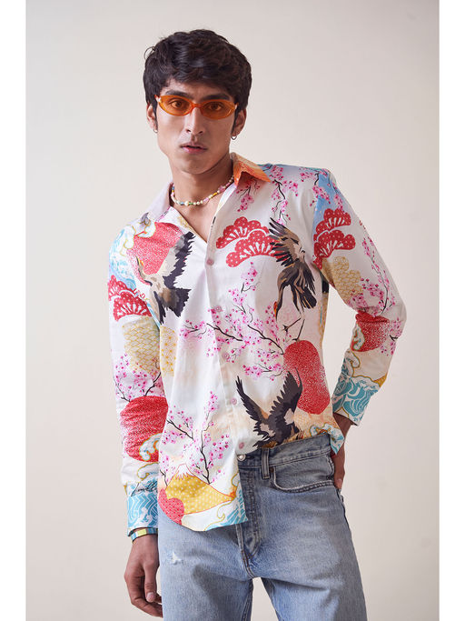Loudless Flamingo Printed Shirt for Men