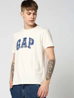 GAP - Off White Printed Slim Fit T-Shirt