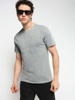 GAP - Grey Embroidered Slim Fit T-Shirt