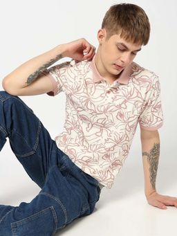 GAP - Pink Floral Slim Fit Polo T-Shirt