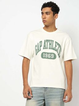 GAP - White Printed Relaxed Fit T-Shirt