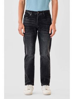 Snitch - Black Solid Regular Fit Jeans